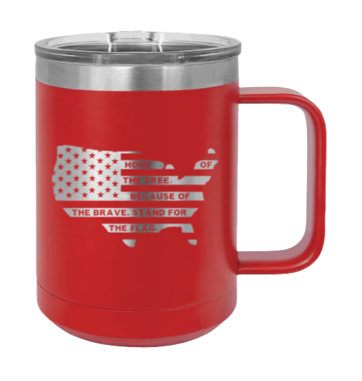 Home Of The Free Flag - 15oz Mug Laser Engraved - Image 14