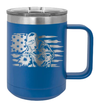 Welder Flag - 15oz Mug Laser Engraved - Image 2
