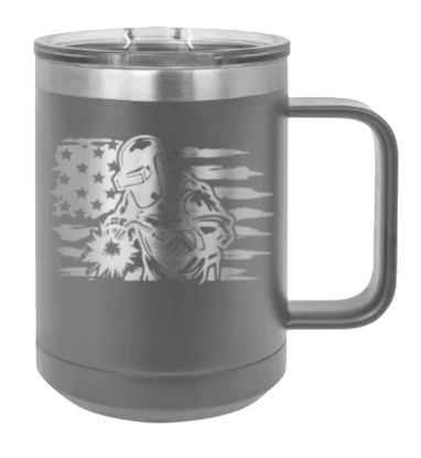 Welder Flag - 15oz Mug Laser Engraved - Image 4