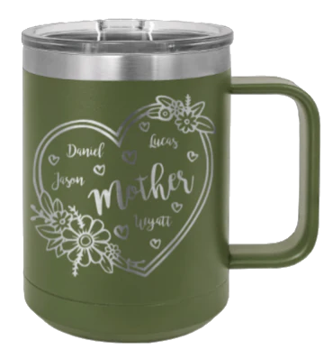 Mother with Names - 15oz Mug Laser Engraved - Image 10