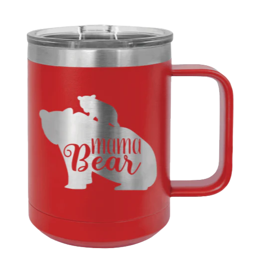 Mama Bear With Cub - 15oz Mug Laser Engraved - Image 14