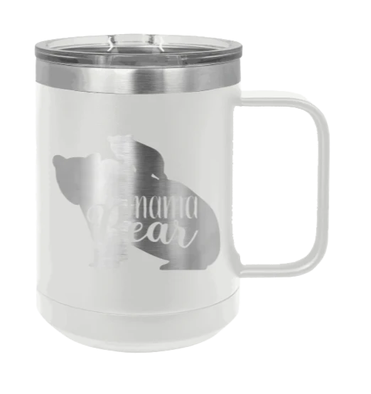 Mama Bear With Cub - 15oz Mug Laser Engraved - Image 16