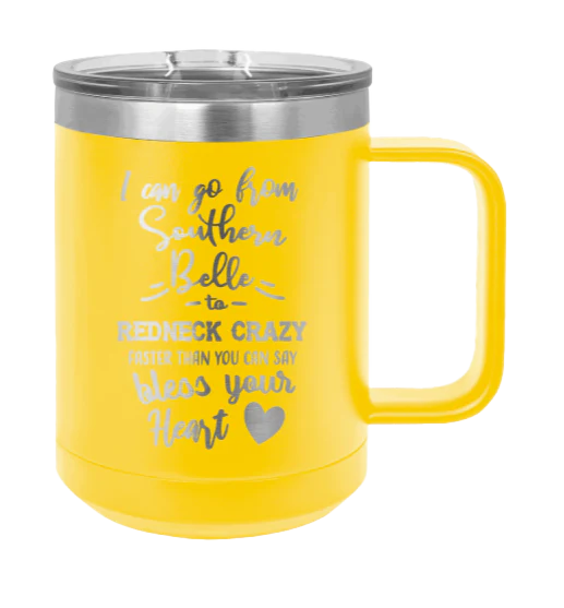 Southern Belle To Redneck Crazy - 15oz Mug Laser Engraved - Image 17
