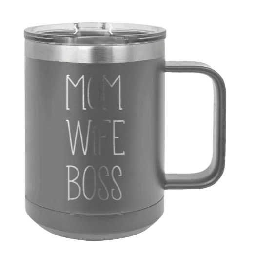 Mom Wife Boss - 15oz Mug Laser Engraved - Image 4