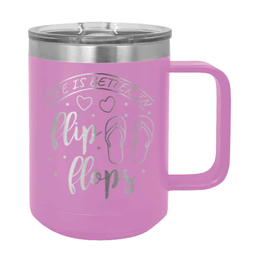 Life Is Better In Flip Flops - 15oz Mug Laser Engraved - Image 7