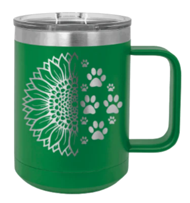 Sunflower Paws - 15oz Mug Laser Engraved - Image 4