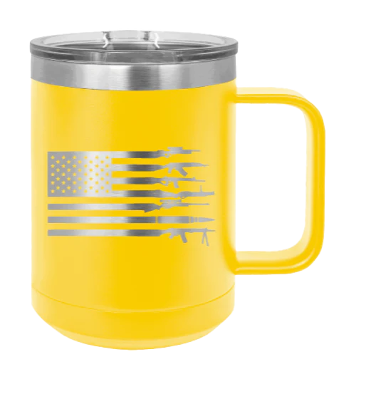 Gun Flag - 15oz Mug Laser Engraved - Image 17