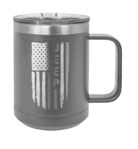 Jeep Flag - 15oz Mug Laser Engraved - Image 4