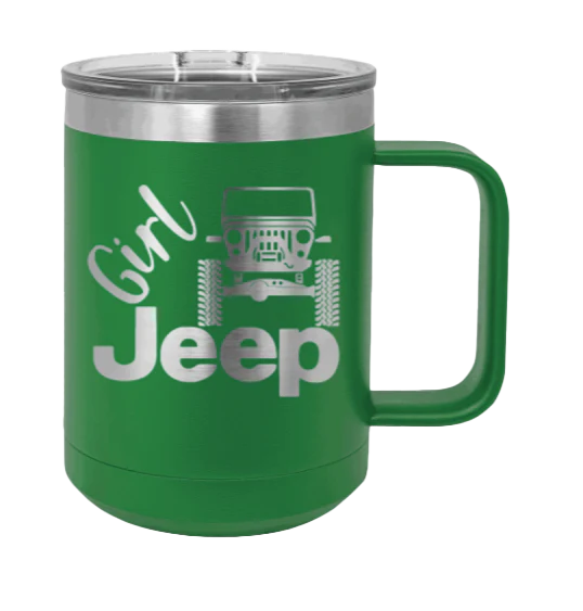 Girl Jeep CJ - 15oz Mug Laser Engraved - Image 5