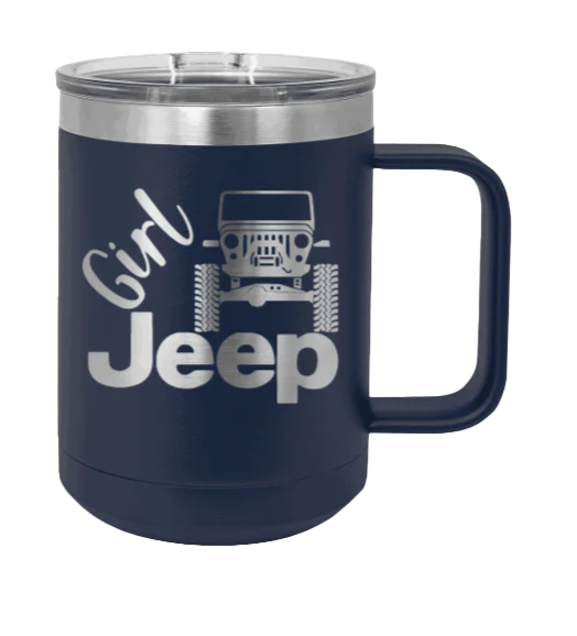 Girl Jeep CJ - 15oz Mug Laser Engraved - Image 9
