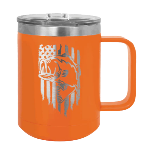 Bass Flag - 15oz Mug Laser Engraved - Image 11