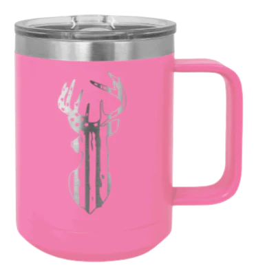Distressed Flag Deer - 15oz Mug Laser Engraved - Image 12