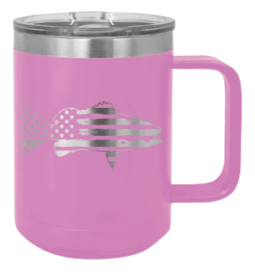 Distressed Flag Bass - 15oz Mug Laser Engraved - Image 7