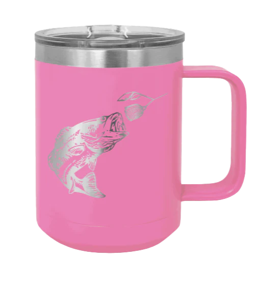 Bass with Spinner Bait - 15oz Mug Laser Engraved - Image 12