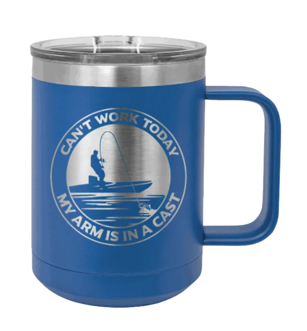 Can't Work, Arms In A Cast - 15oz Mug Laser Engraved - Image 2