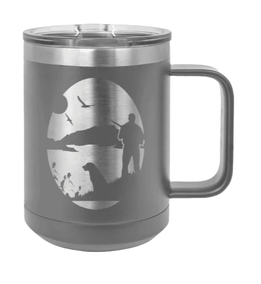 Hunter With Dog - 15oz Mug Laser Engraved - Image 4
