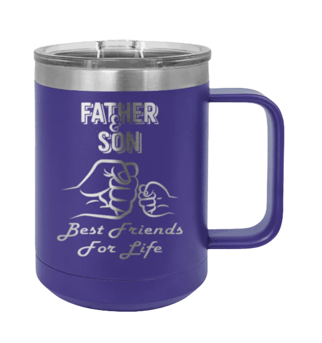 Father And Son Fist Bump - 15oz Mug Laser Engraved - Image 13