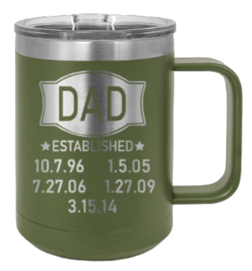 Dad Established - 15oz Mug Laser Engraved - Image 10