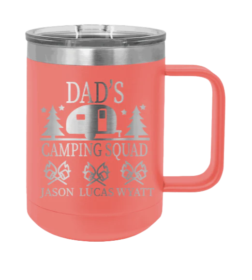 Dad's Camping Squad - 15oz Mug Laser Engraved - Image 3