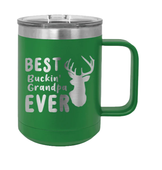 Best Buckin' Grandpa - 15oz Mug Laser Engraved - Image 5