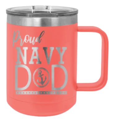 Navy Dad - 15oz Mug Laser Engraved - Image 3