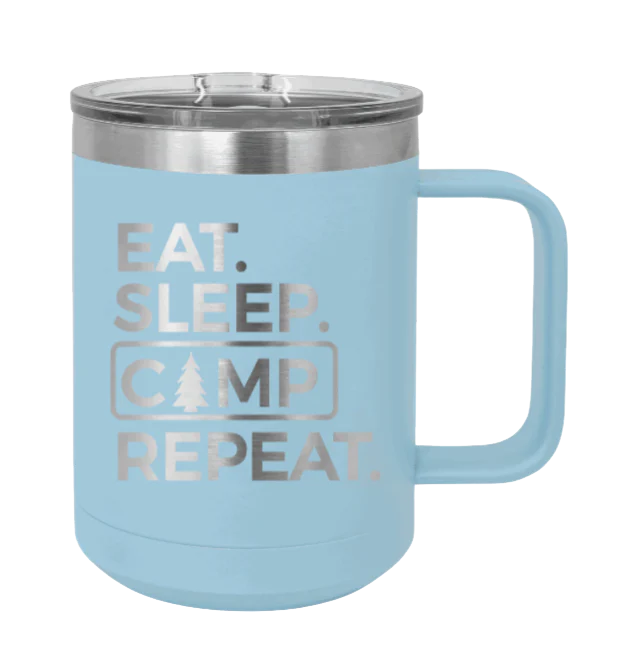 Eat Sleep Camp Repeat - 15oz Mug Laser Engraved - Image 6