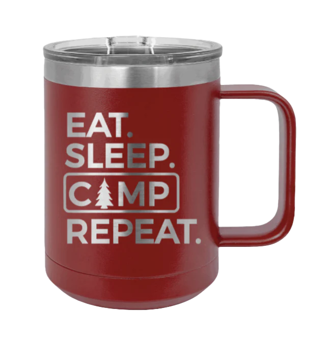 Eat Sleep Camp Repeat - 15oz Mug Laser Engraved - Image 8