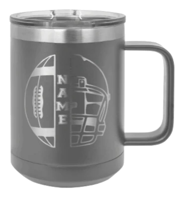 Football Helmet Name - 15oz Mug Laser Engraved - Image 3