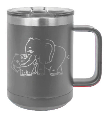 Elephants - 15oz Mug Laser Engraved - Image 4