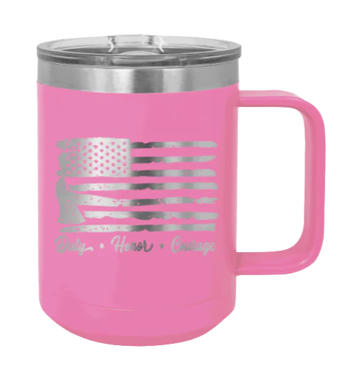 Firefighter Flag - 15oz Mug Laser Engraved - Image 12