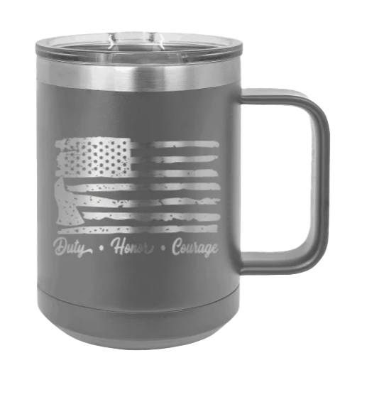Firefighter Flag - 15oz Mug Laser Engraved - Image 4