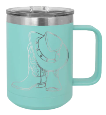 Cowboy Boots & Hat - 15oz Mug Laser Engraved - Image 15