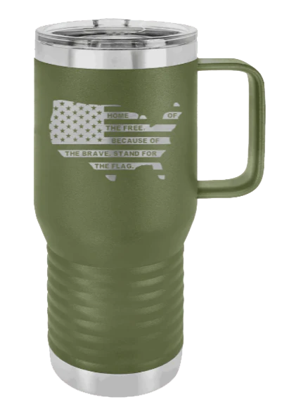 Home Of The Free Flag - 20oz Mug Laser Engraved - Image 10