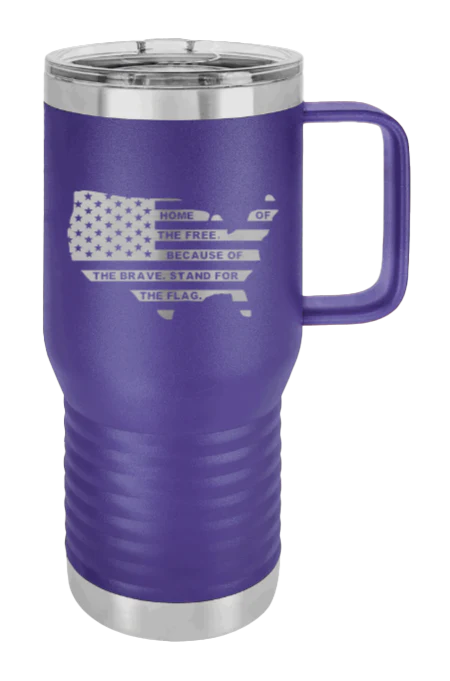 Home Of The Free Flag - 20oz Mug Laser Engraved - Image 13