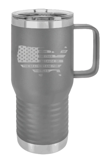 Home Of The Free Flag - 20oz Mug Laser Engraved - Image 4