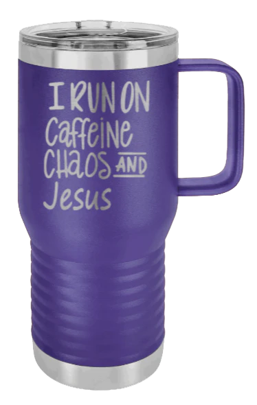 Caffeine Chaos and Jesus - 20oz Mug Laser Engraved - Image 13