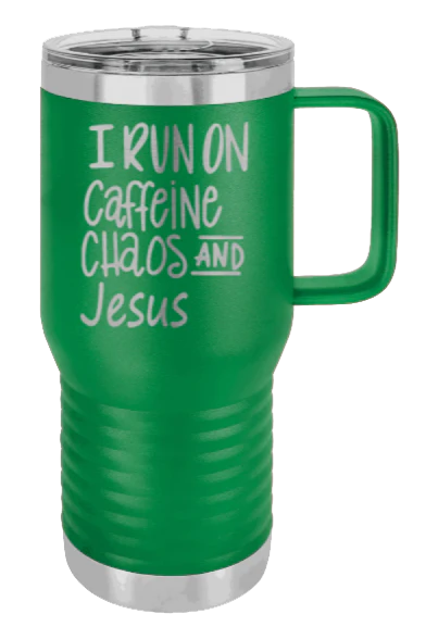 Caffeine Chaos and Jesus - 20oz Mug Laser Engraved - Image 5