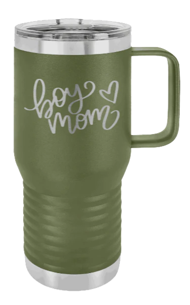 Boy Mom with Heart - 20oz Mug Laser Engraved - Image 10