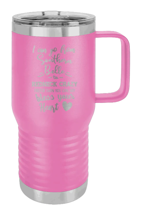 Southern Belle To Redneck Crazy - 20oz Mug Laser Engraved - Image 12