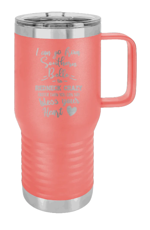 Southern Belle To Redneck Crazy - 20oz Mug Laser Engraved - Image 3