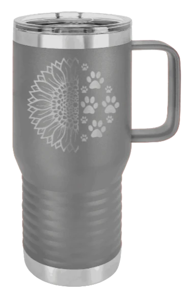 Sunflower Paws - 20oz Mug Laser Engraved - Image 4