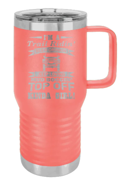 Trail Riding Jeep Girl - 20oz Mug Laser Engraved - Image 2