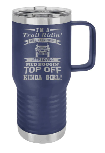 Trail Riding Jeep Girl - 20oz Mug Laser Engraved - Image 8