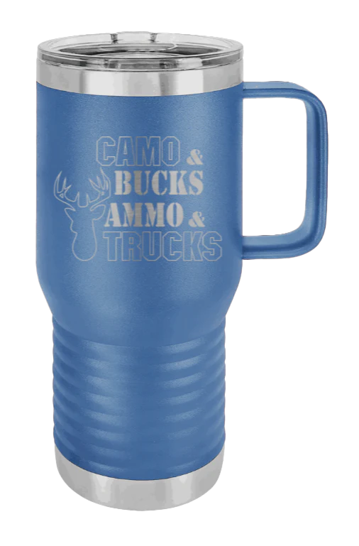 Camo and Bucks - 20oz Mug Laser Engraved