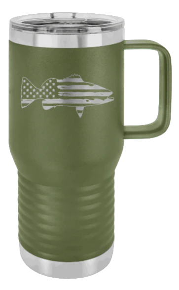 Distressed Flag Bass - 20oz Mug Laser Engraved - Image 10