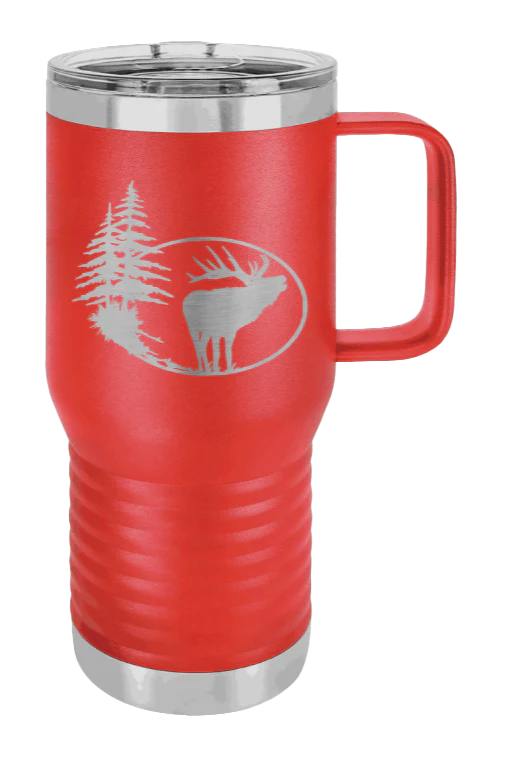 Elk In Trees - 20oz Mug Laser Engraved - Image 13