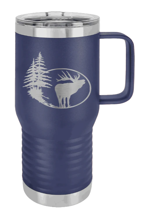 Elk In Trees - 20oz Mug Laser Engraved - Image 8