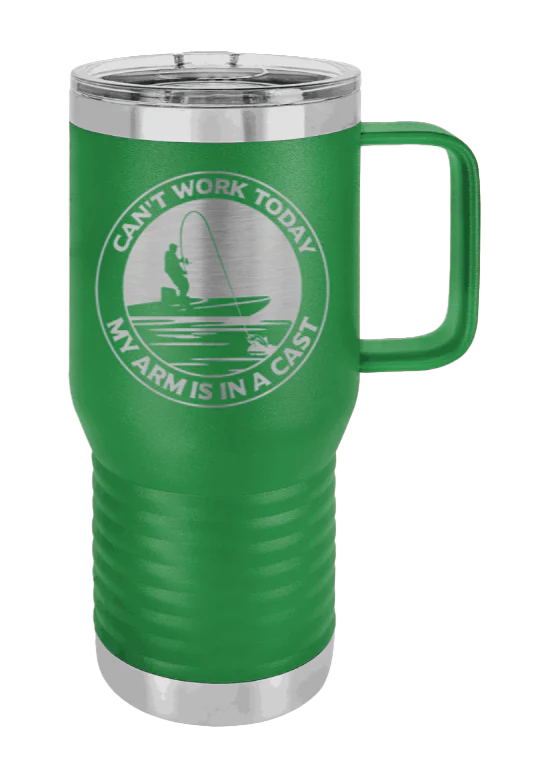 Can't Work, Arms In A Cast - 20oz Mug Laser Engraved - Image 4
