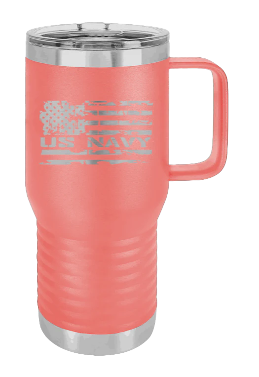 Navy Flag - 20oz Mug Laser Engraved - Image 2