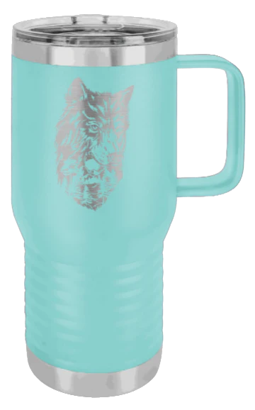 Wolf With Trees - 20oz Mug Laser Engraved - Image 15